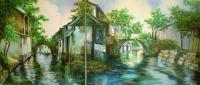 Impressions - Village Canals - Oil On Canvas